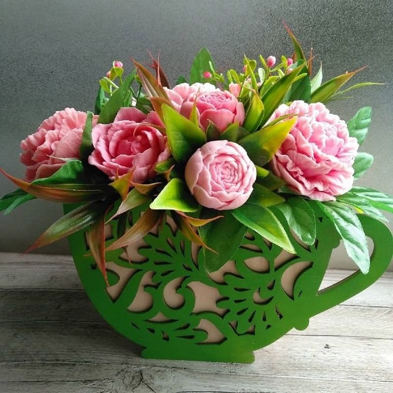 Plywood Teacup Flower Pot Laser Cut File