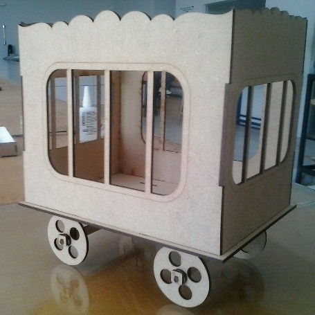 Wooden Circus Cage Wagon Laser Cut File