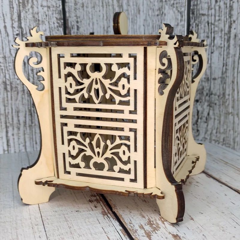 Antique Tea Chest Box Laser Cut File