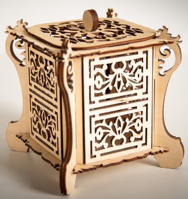 Antique Tea Chest Box Laser Cut File