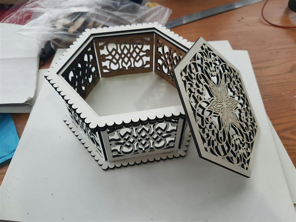 Vintage Wood Jewelry Box Laser Cut File