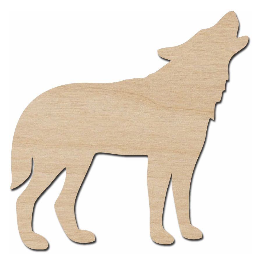 Howling Wolf Wood Cutout Shape for Craft Laser Cut File