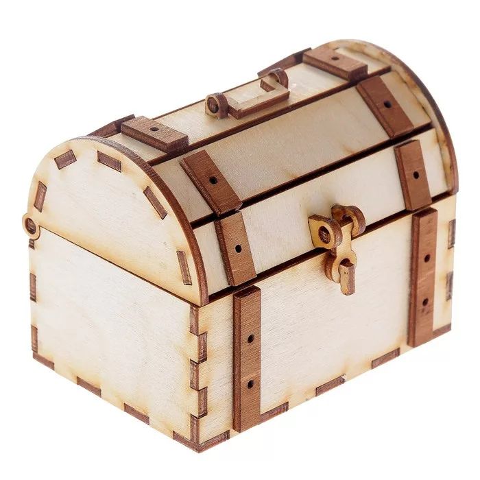 Wood Treasure Chest Storage Box Laser Cut File