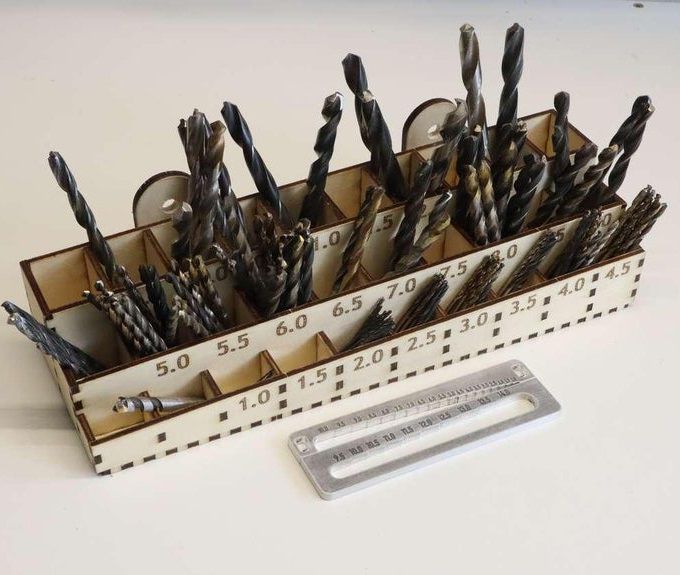 Wooden Drill Bit Organizer Laser Cut File