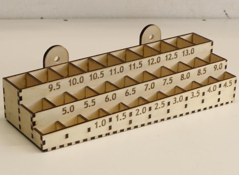 Wooden Drill Bit Organizer Laser Cut File