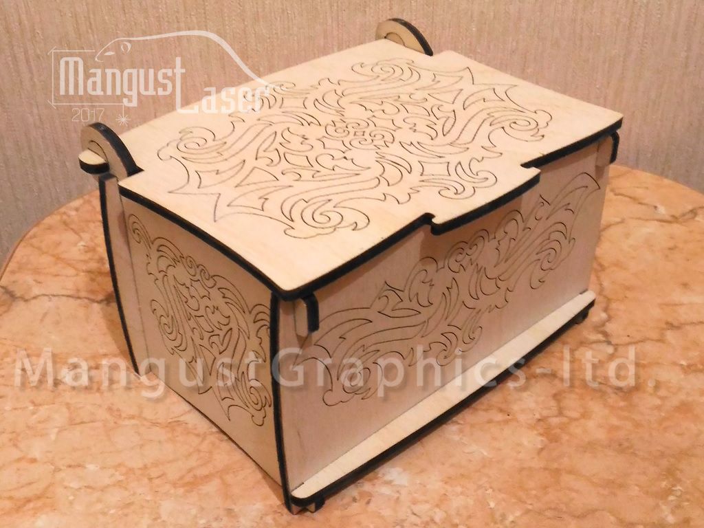 Floral Engraved Keepsake Box Laser Cut File