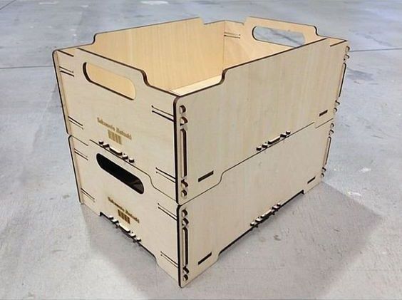 Wooden Rectangular Stackable Storage Box Laser Cut File