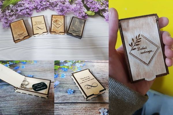 Mini Rectangular Gift Box with Easy Hinged Lid Laser Cut File