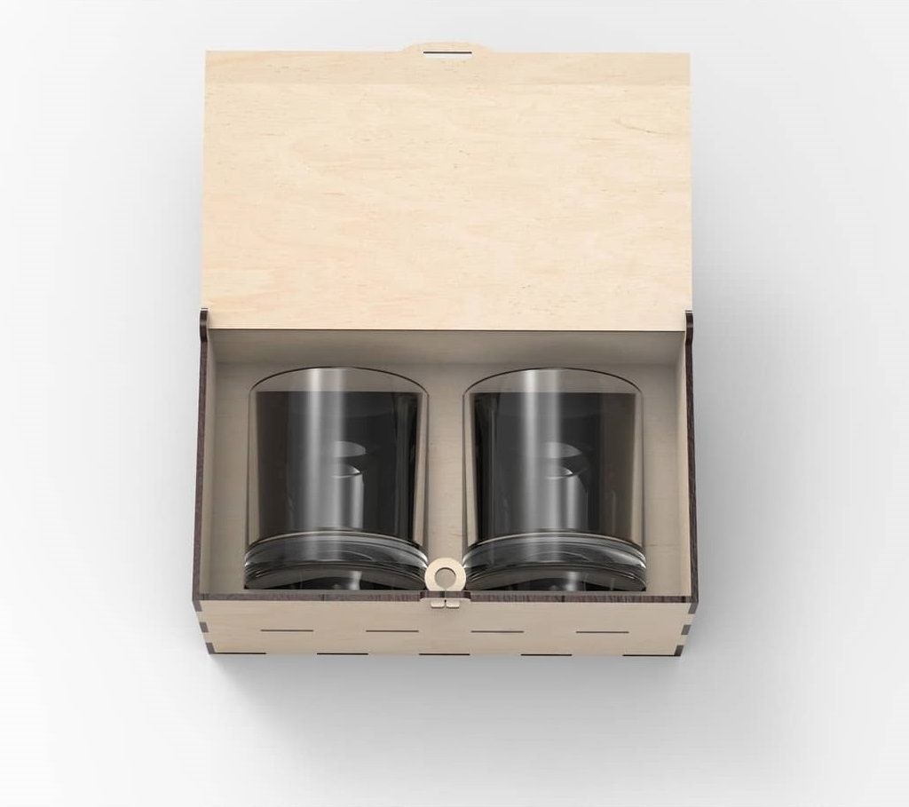 Souvenir Box for 2 Glasses Laser Cut File