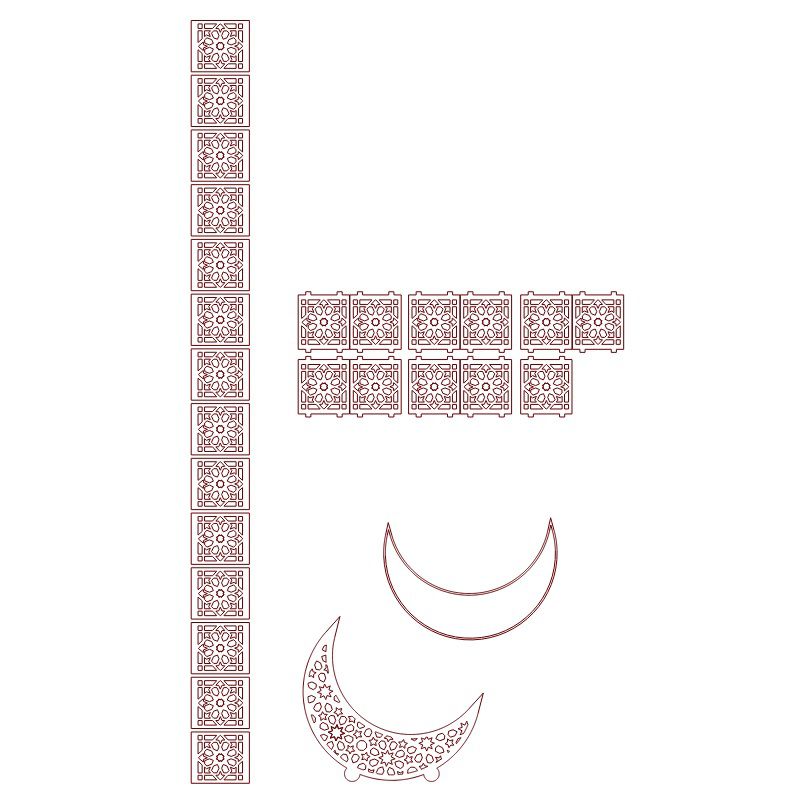 Ramadan Moon Night Light Lamp Laser Cut File