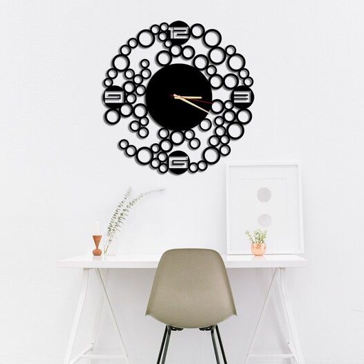 Elegant Circles Wall Clock Laser Cut File