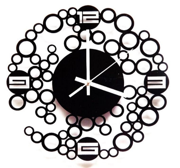 Elegant Circles Wall Clock Laser Cut File