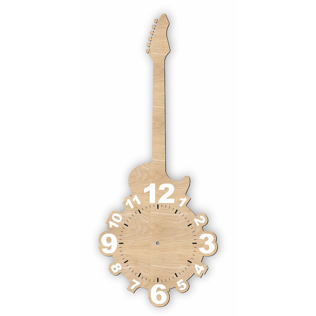 Guitar Shaped Wall Clock Laser Cut File