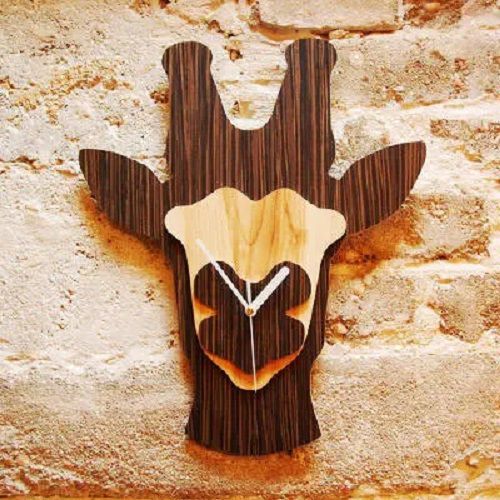 Multilayer Giraffe Wood Wall Clock for Kids Room Laser Cut File