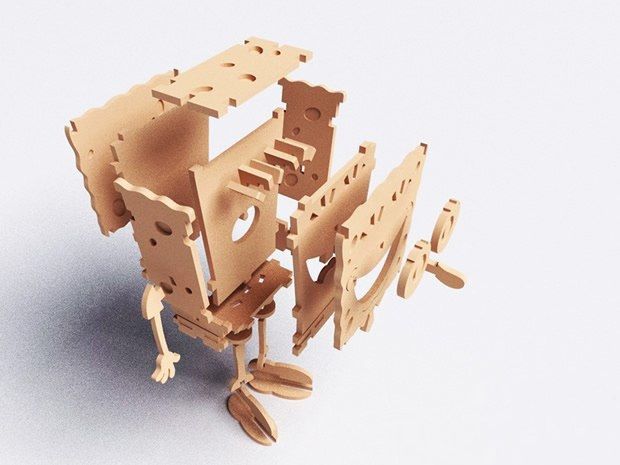 Spongebob 3D Wood Model Laser Cut File