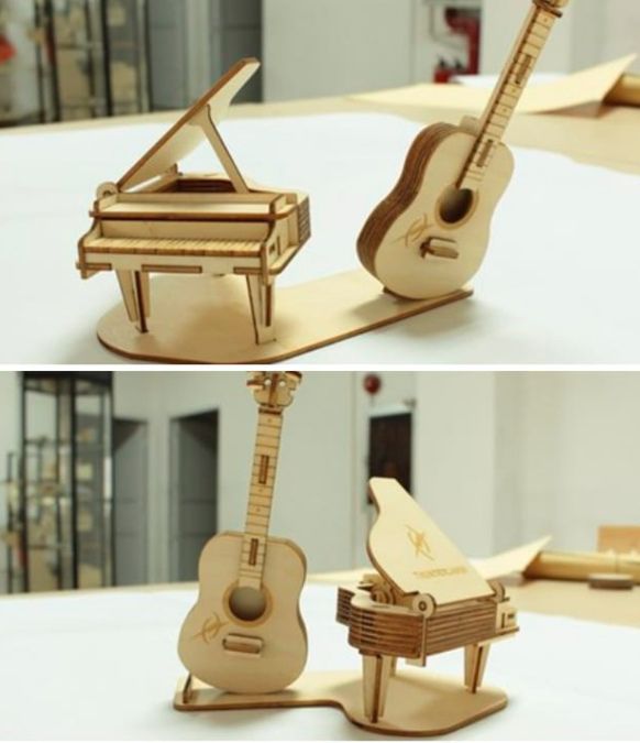 Miniature Guitar Piano Table Decoration Laser Cut File