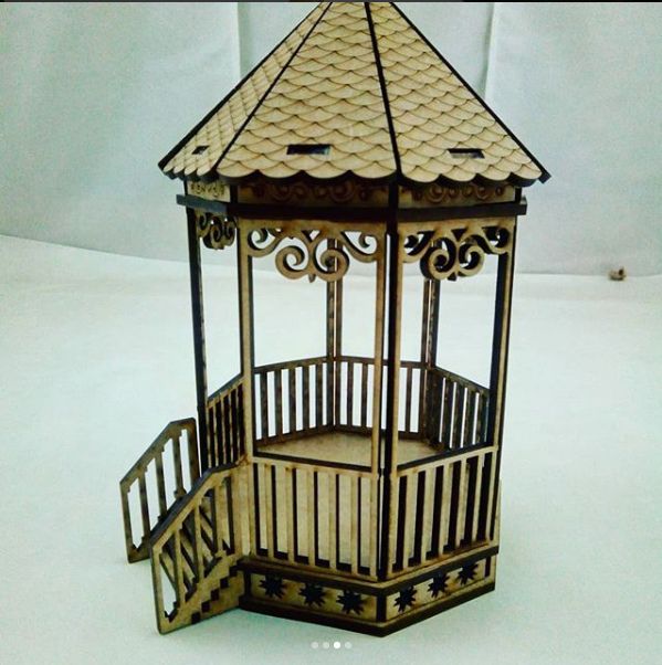 Miniature Gazebo 3D Wood Toy Laser Cut File