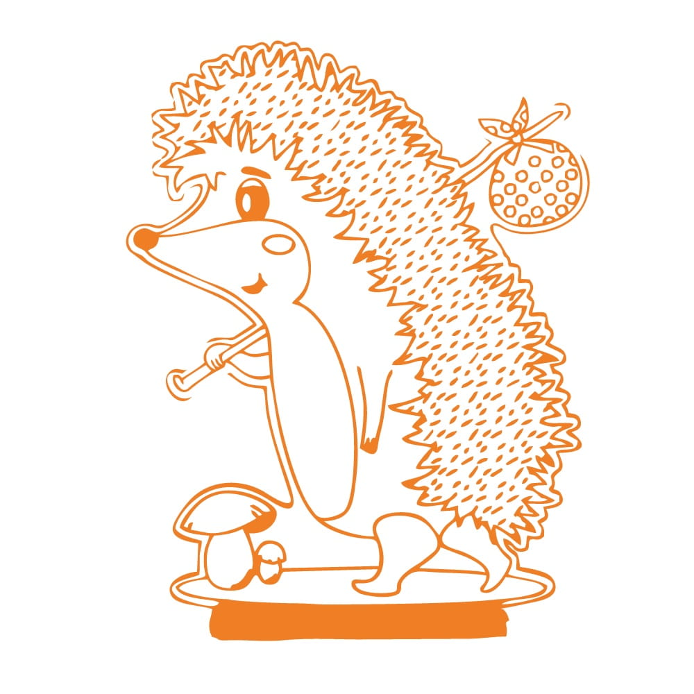 Hedgehog With Mushroom 3D Acrylic Lamp Laser Engraving File