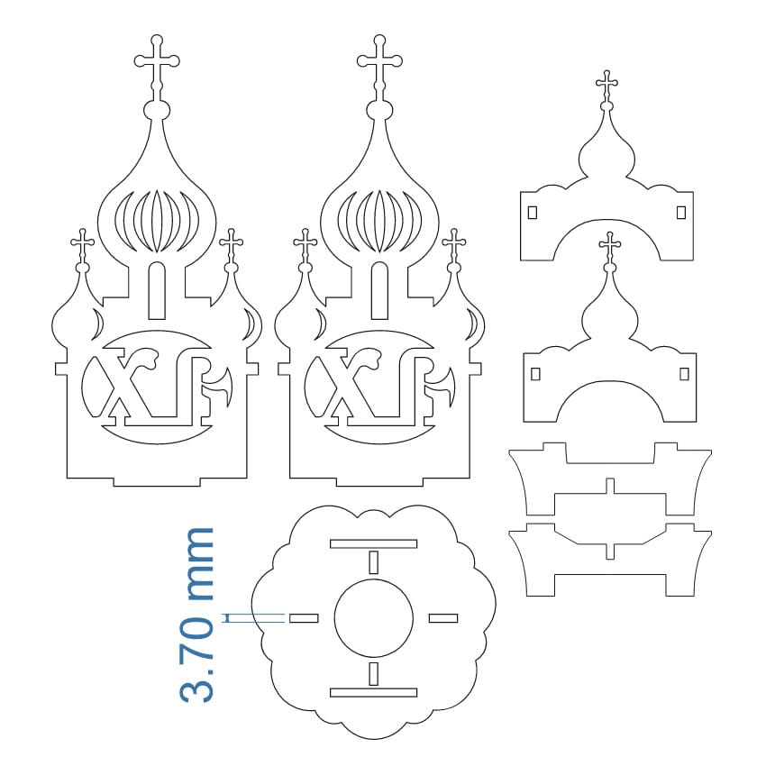 Cathedral Easter Egg Stand for Decor Laser Cut File