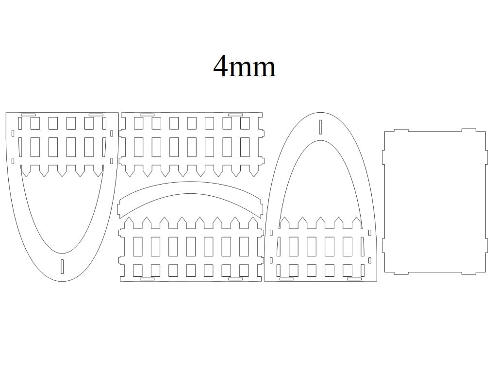 Picket Fence Flower Basket Laser Cut File