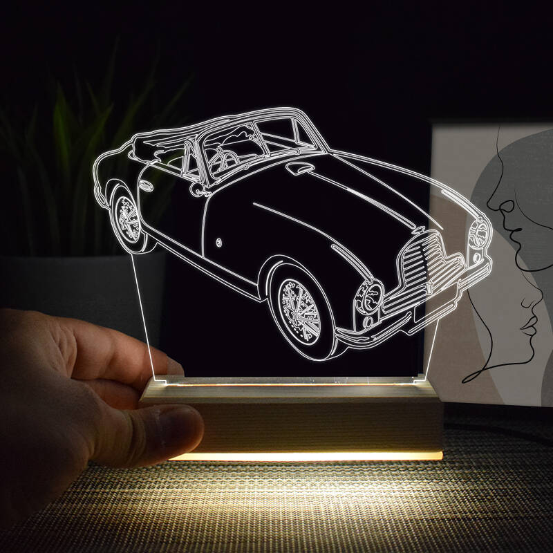 Aston Martin DB2 Car 3D Illusion Lamp Laser Engraving File