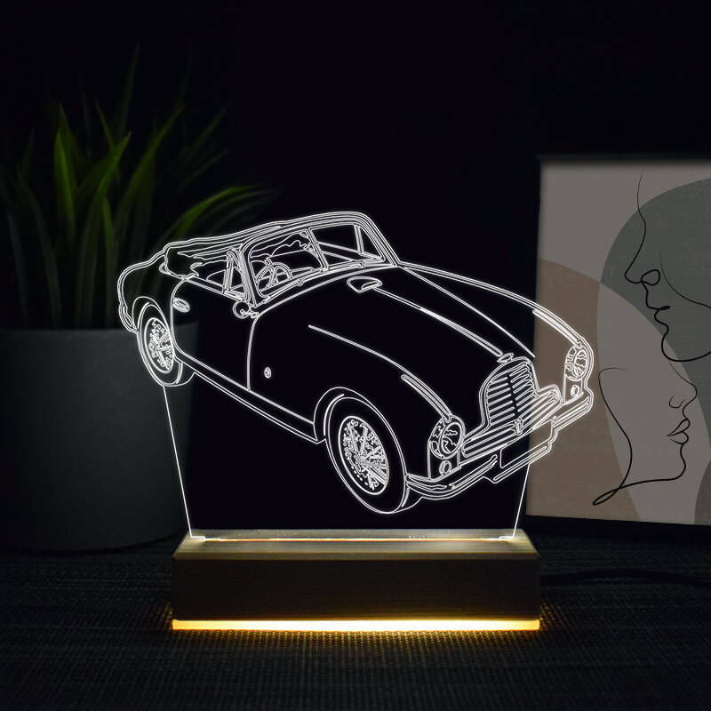 Aston Martin DB2 Car 3D Illusion Lamp Laser Engraving File