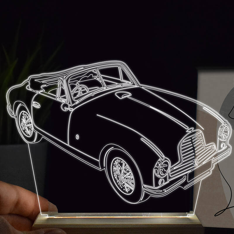Aston Martin DB2 Car 3D Illusion Lamp Laser Engraving File