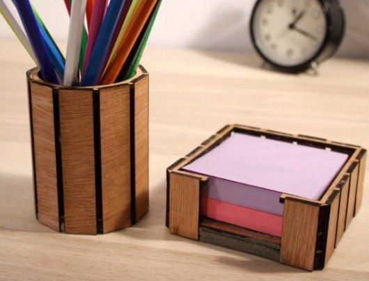 Memo Pad and Pen Holder Laser Cut File