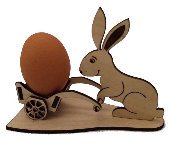 Easter Bunny Pushing Egg Cart Laser Cut File