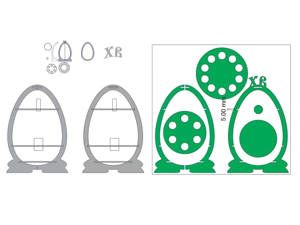 Two Tier Easter Egg Stand Laser Cut File