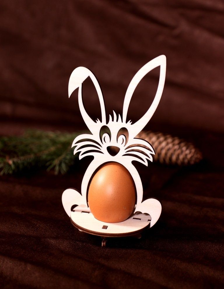 Easter Bunny One Egg Holder Stand Laser Cut File