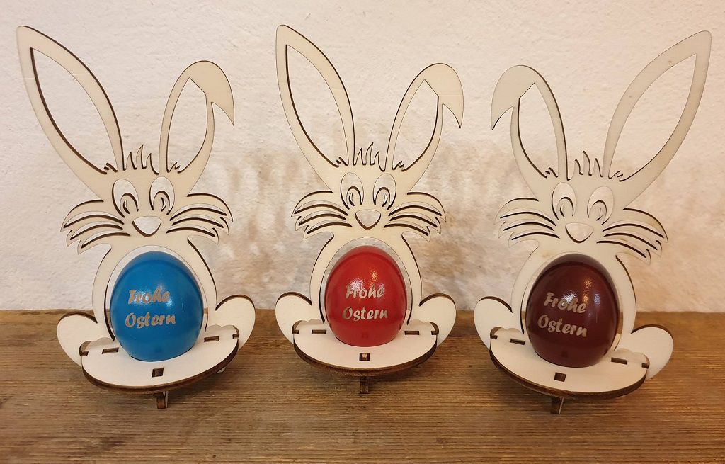 Easter Bunny One Egg Holder Stand Laser Cut File