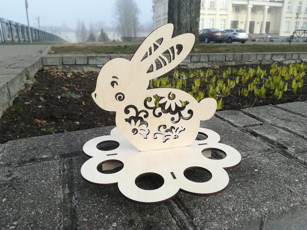 Decorative Easter Bunny Egg Holder Laser Cut File