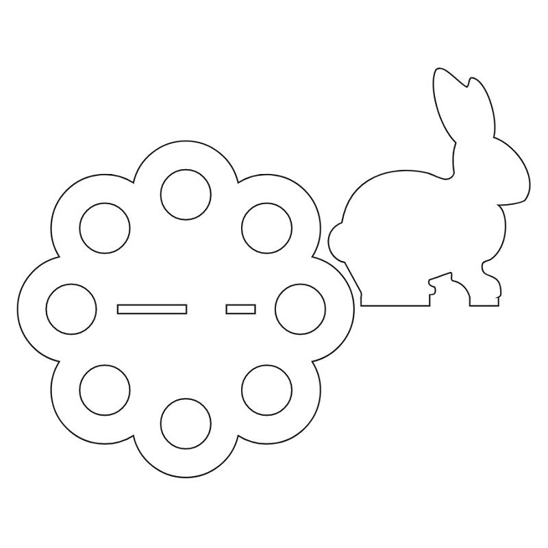 Easter Bunny Egg Holder Blank Laser Cut File