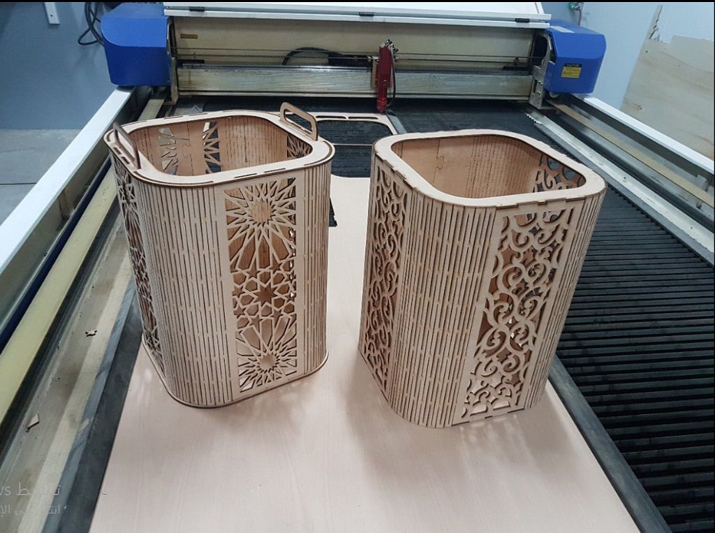 Living Hinge Garbage Basket Laser Cut File