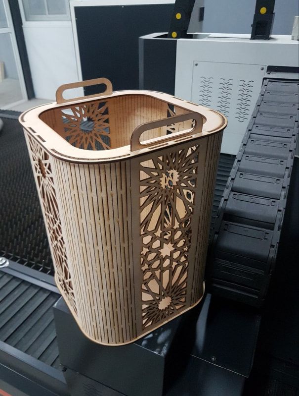 Living Hinge Garbage Basket Laser Cut File
