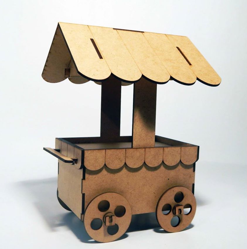 Miniature Sweet Popcorn Cart Laser Cut File