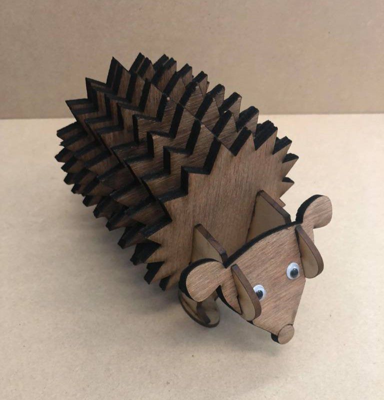 Coaster Set with Hedgehog Holder Laser Cut File