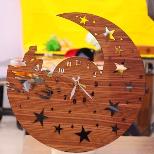 Mermaid on The Moon Wall Clock Laser Cut File