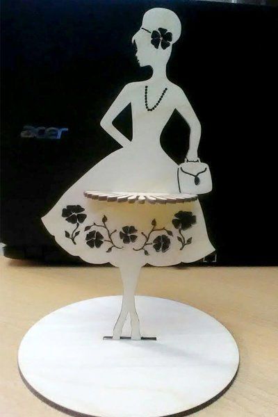 Shopping Lady Napkin Holder for Dining Laser Cut File