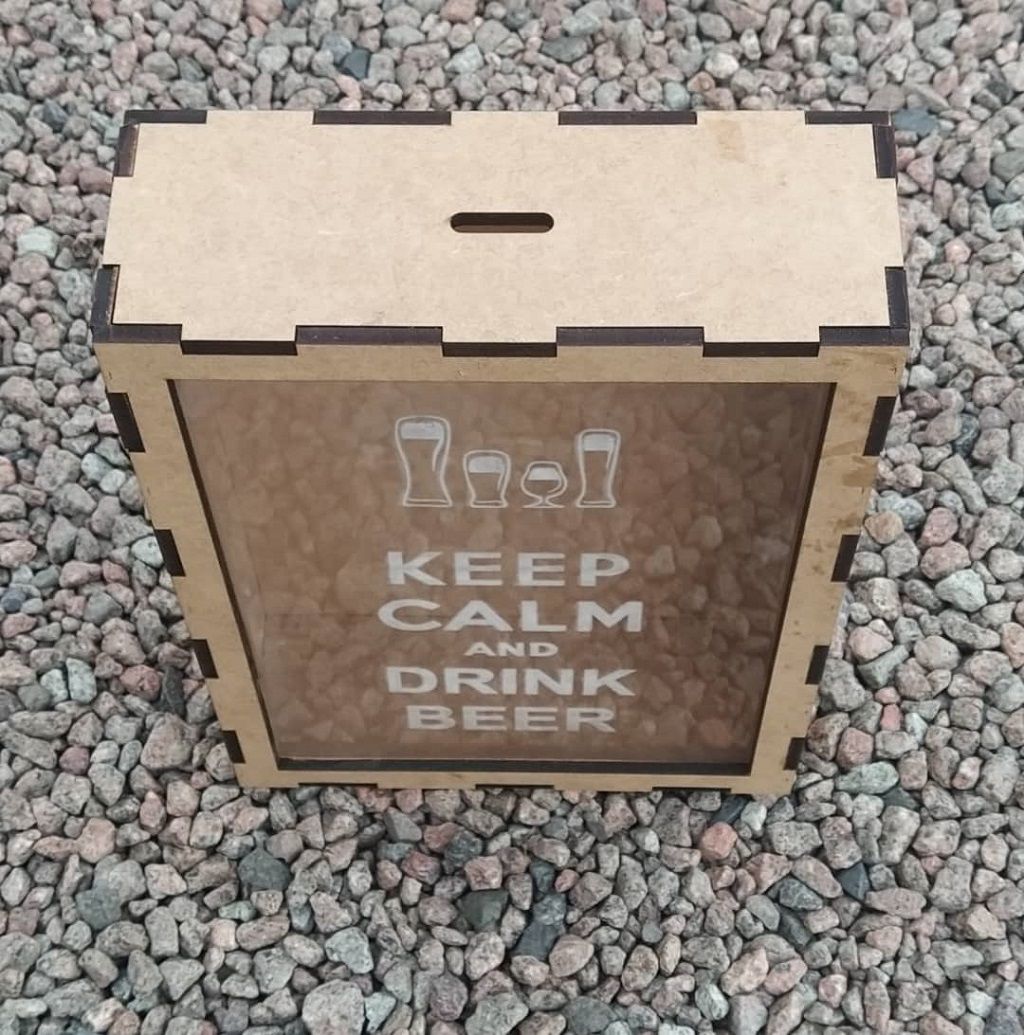 Tin Beer Cap and Wine Cork Box Laser Cut File