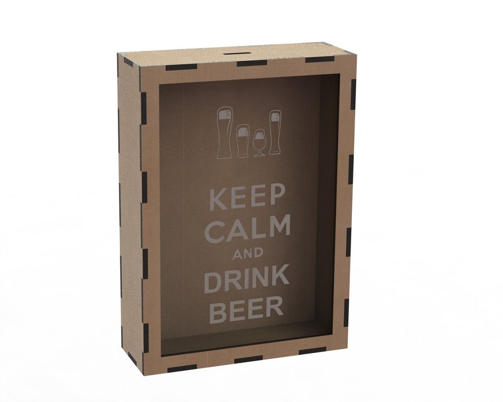 Tin Beer Cap and Wine Cork Box Laser Cut File