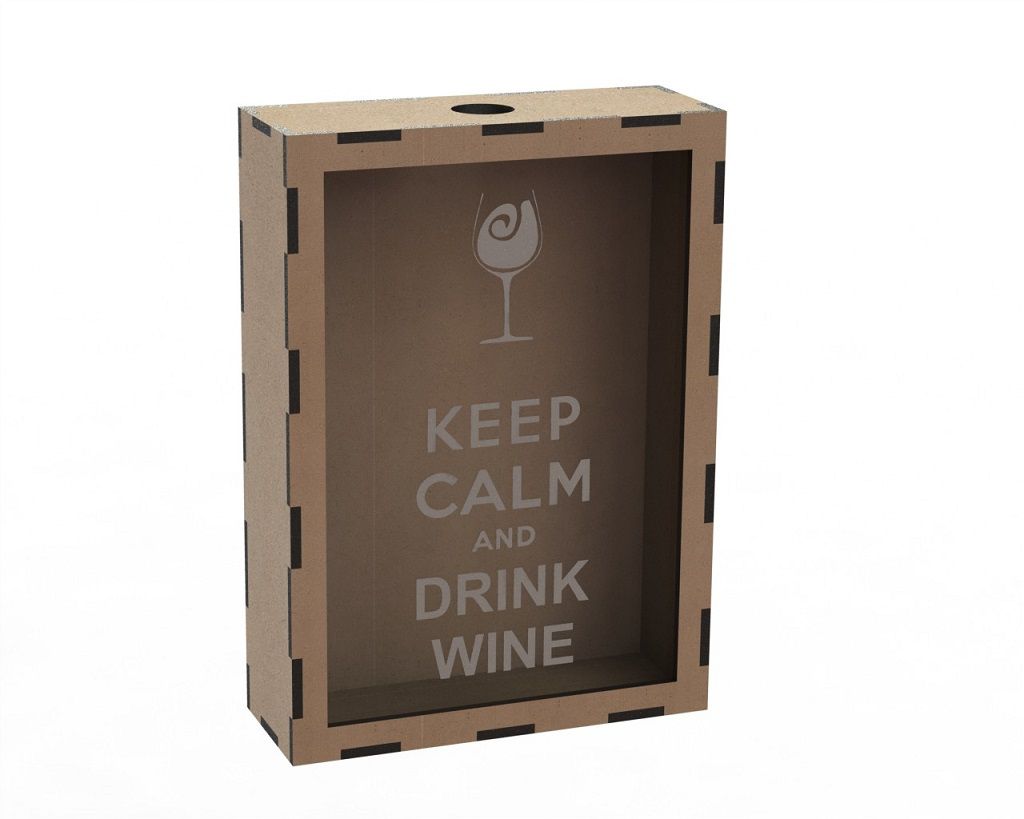 Tin Beer Cap and Wine Cork Box Laser Cut File