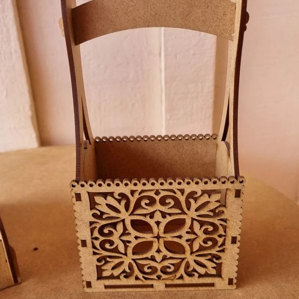 Decorative Flower Basket for Easter Laser Cut File