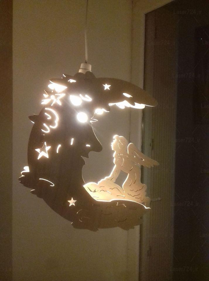 Fantasy Fairy on Moon Wood Lamp Laser Cut File