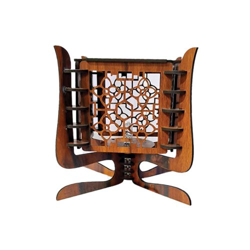 Laser Cut Floral Design Wooden Table Lamp