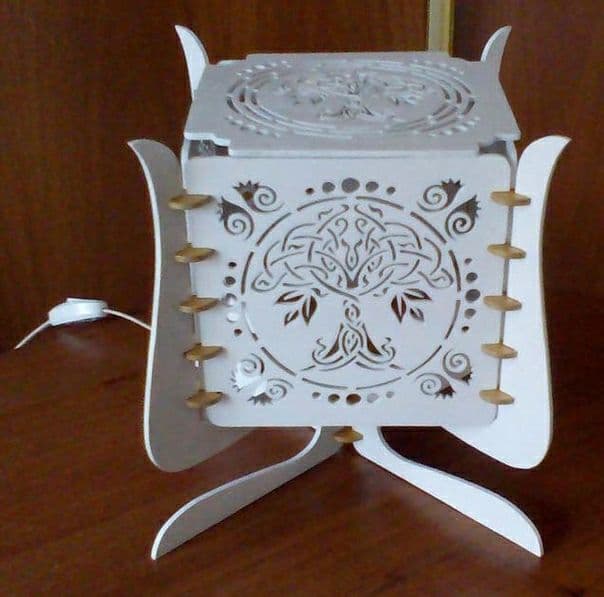 Laser Cut Tree of Life Filigree Shadow Table Lamp