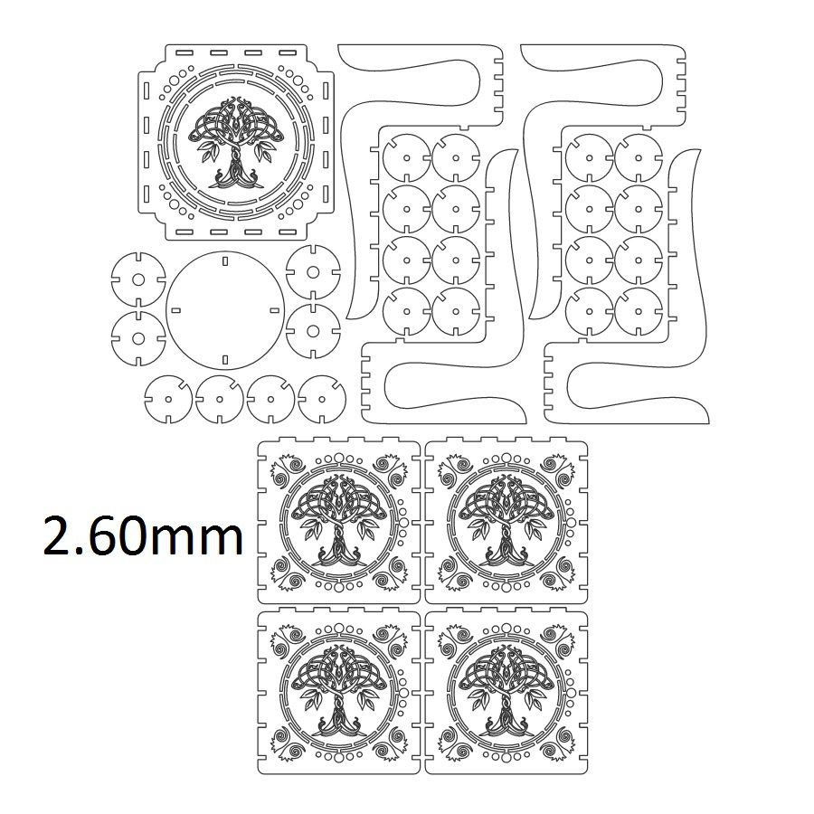 Laser Cut Tree of Life Filigree Shadow Table Lamp CDR DXF PDF File Free ...