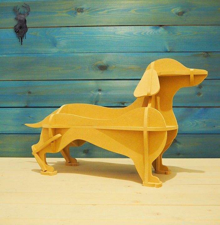 Dachshund Dog Bookcase Animal Shaped Shelf Storage Rack