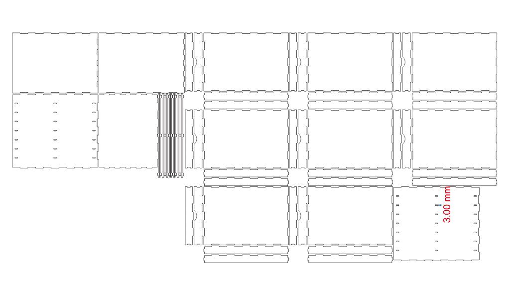 Laser Cut 8 Drawers A4 Size File Cabinet